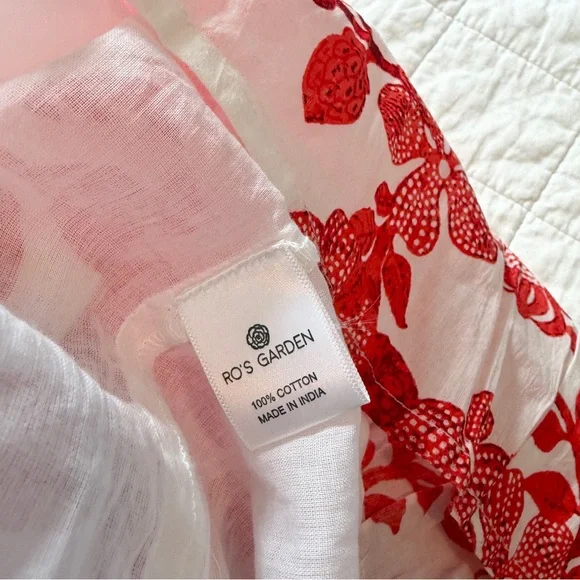 Ro's Garden Vibeka Short Floral Print Dress Large NWT Red White - Picture 10 of 10